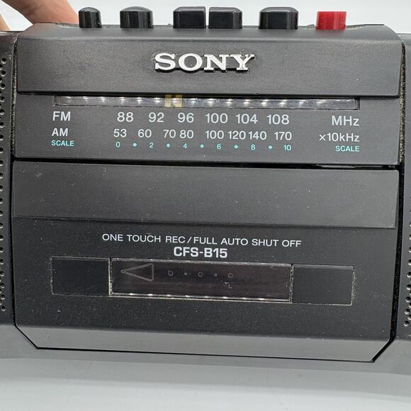Vintage Sony CFS-B15 Radio Cassette Recorder Boombox Black FM AM Tape Player - Picture 2 of 15